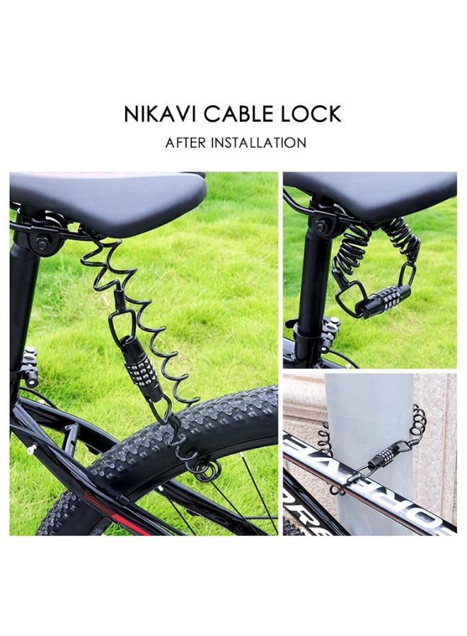 LYNLYN Black Helmet Lock with 4-Digit Code, Anti-Theft Bike Cable Lock for Motorcycle, Bicycle, Stroller, and Luggage - Image 5